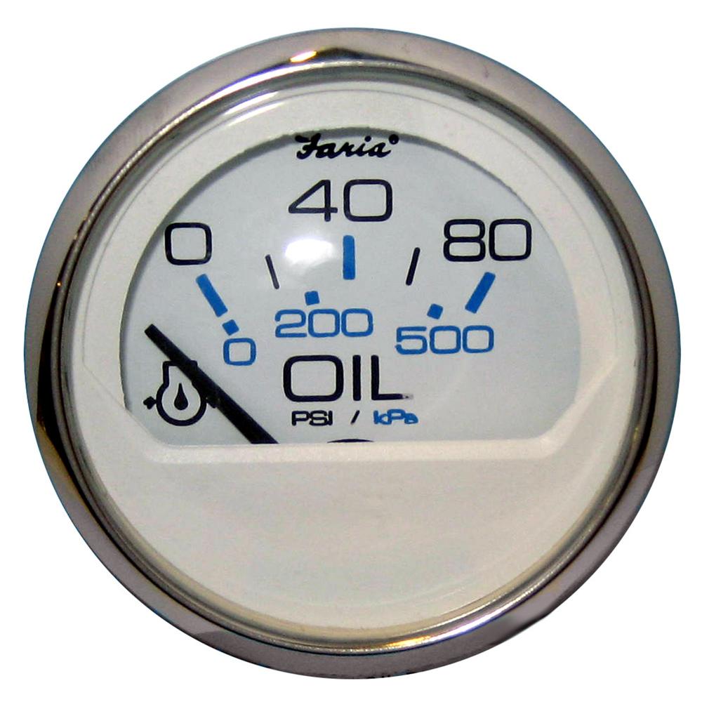 FARIA 13802 CHESAPEAKE WHITE SS 2 INCH OIL PRESSURE GAUGE 80 PSI - The Twister Group product