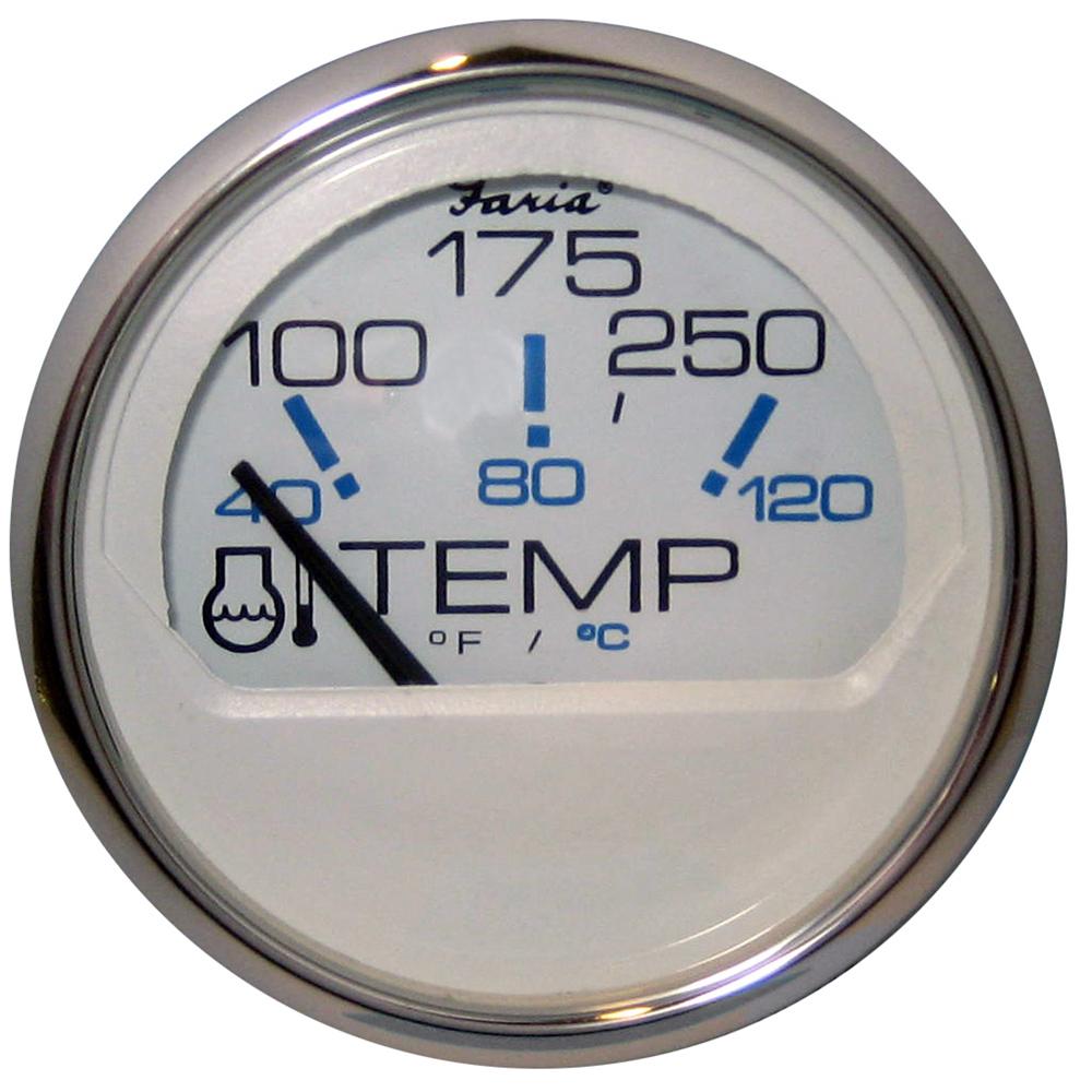 FARIA 13804 CHESAPEAKE WHITE SS 2 INCH WATER TEMPERATURE GAUGE (100-250°F) - The Twister Group product