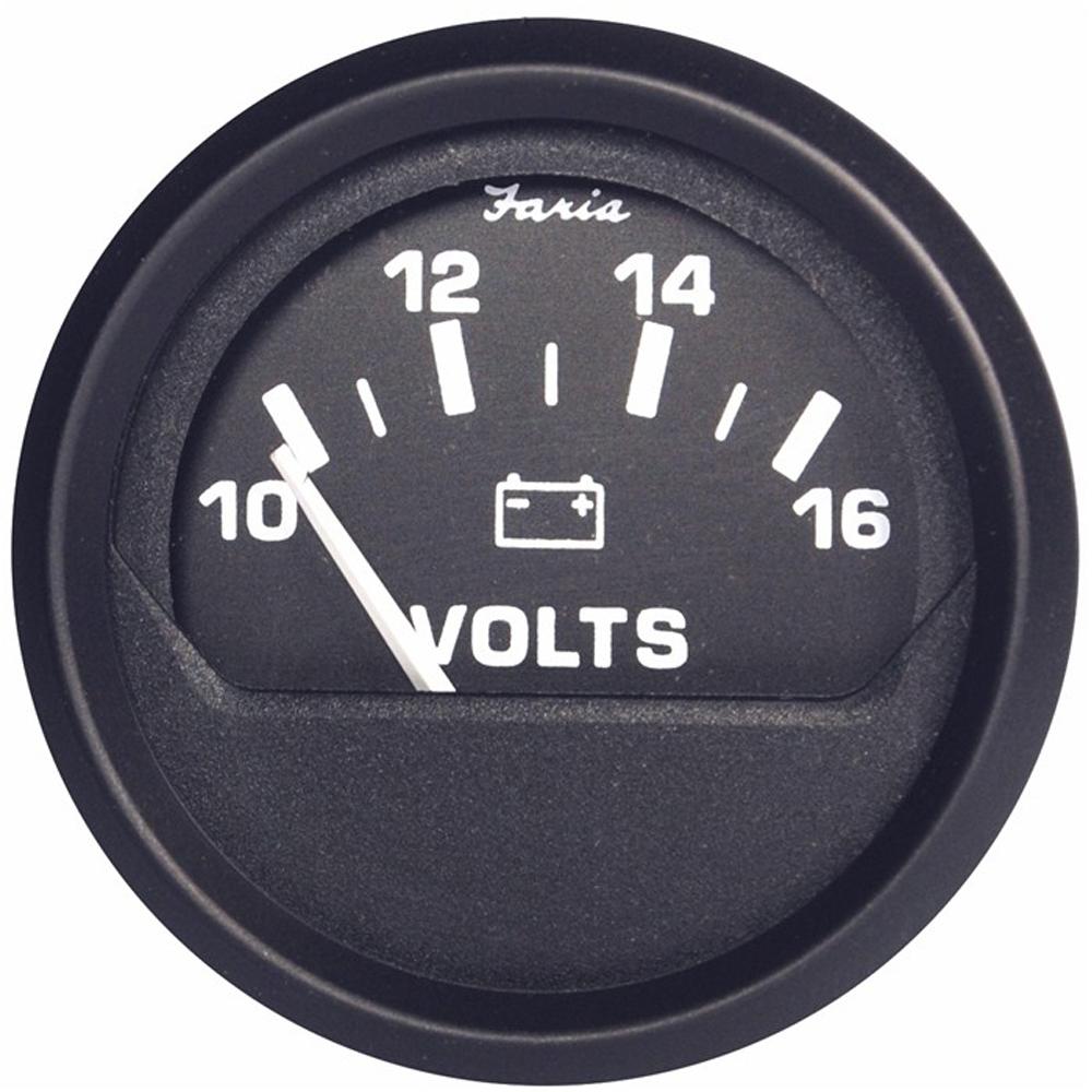 FARIA 12821 EURO BLACK 2 INCH VOLTMETER 10-16VDC VP9134 - High quality product image showing FARIA 12821 EURO BLACK 2 INCH VOLTMETER 10-16VDC VP9134 details and features