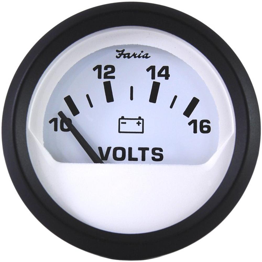 FARIA 12911 EURO WHITE 2 INCH VOLTMETER 10-16VDC VP9136 - High quality product image showing FARIA 12911 EURO WHITE 2 INCH VOLTMETER 10-16VDC VP9136 details and features