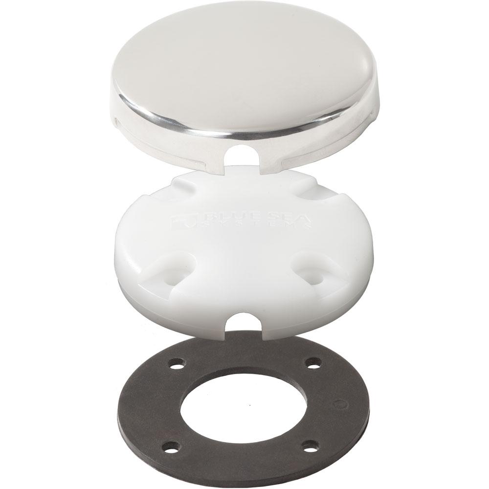 BLUE SEA 1007100 SIDE ENTRY CABLECLAM WITH STAINLESS STEEL DRESS CAP - High quality product image showing BLUE SEA 1007100 SIDE ENTRY CABLECLAM WITH STAINLESS STEEL DRESS CAP details and features