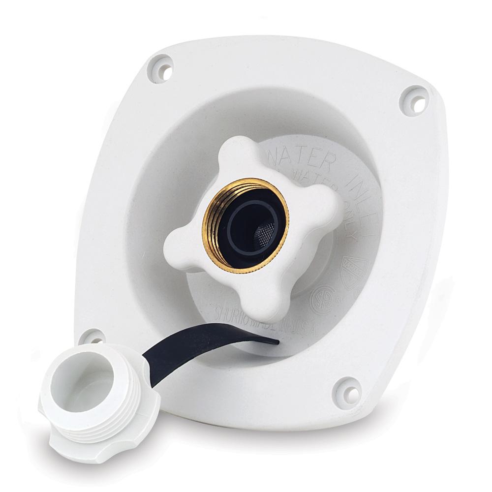 SHURFLO 183-029-18 PRESSURE REDUCING CITY WATER ENTRY - WALL MOUNT - GEL WHITE - High quality product image showing SHURFLO 183-029-18 PRESSURE REDUCING CITY WATER ENTRY - WALL MOUNT - GEL WHITE details and features