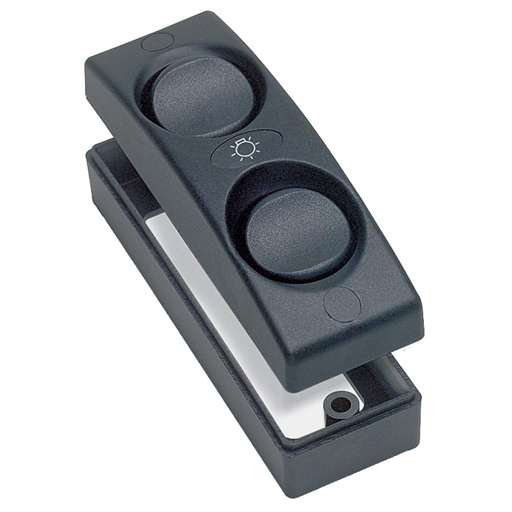 MARINCO 1101-BK CONTOUR 1100 SERIES DOUBLE INTERIOR SWITCH - ON/OFF - BLACK - High quality product image showing MARINCO 1101-BK CONTOUR 1100 SERIES DOUBLE INTERIOR SWITCH - ON/OFF - BLACK details and features