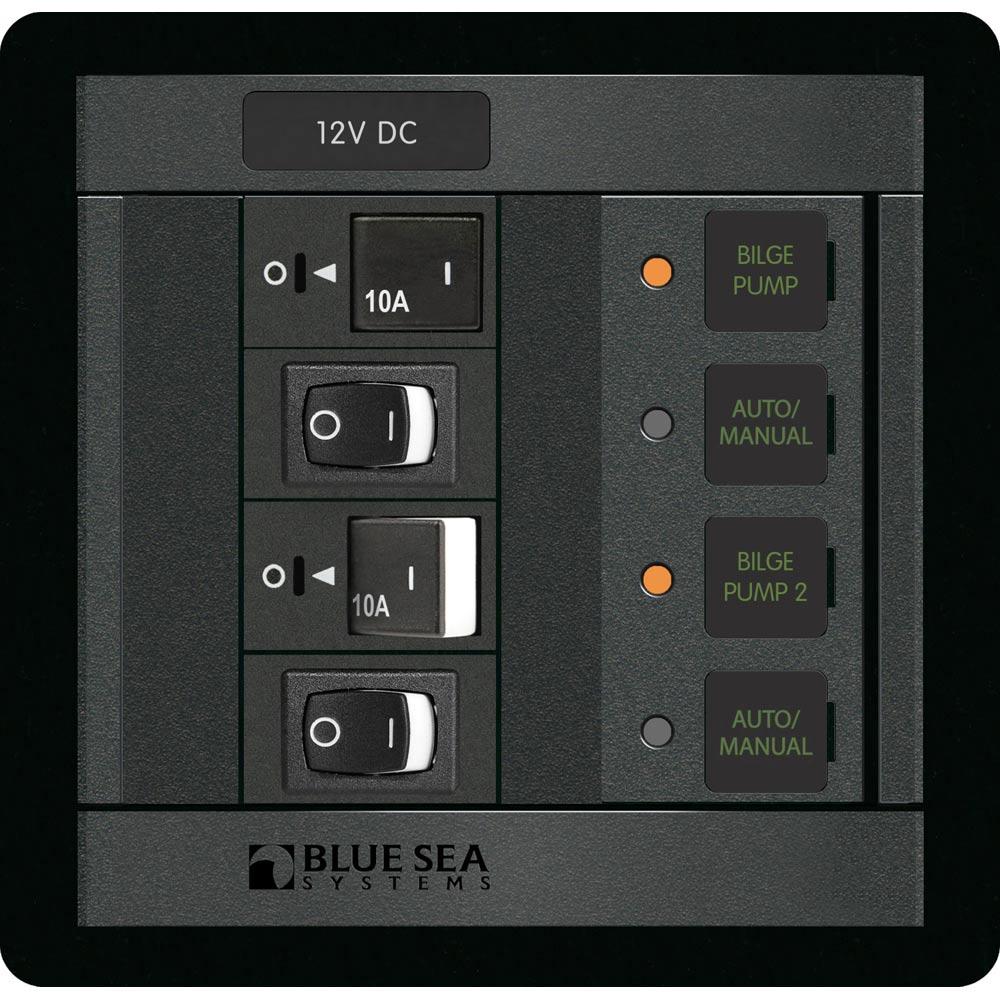 BLUE SEA 1522 360 PANEL DUAL BILGE PUMP CONTROL - High quality product image showing BLUE SEA 1522 360 PANEL DUAL BILGE PUMP CONTROL details and features