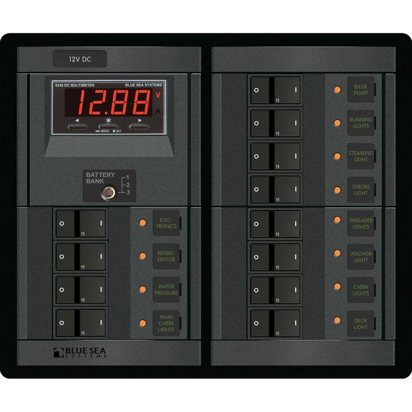 BLUE SEA 1217 12V DC 12 POSITION W/DIGITAL METER