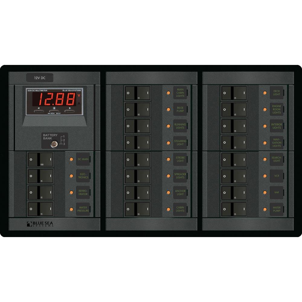 BLUE SEA 1221 12V DC Main + 19 Positions w/Digital Meter - High quality product image showing BLUE SEA 1221 12V DC Main + 19 Positions w/Digital Meter details and features