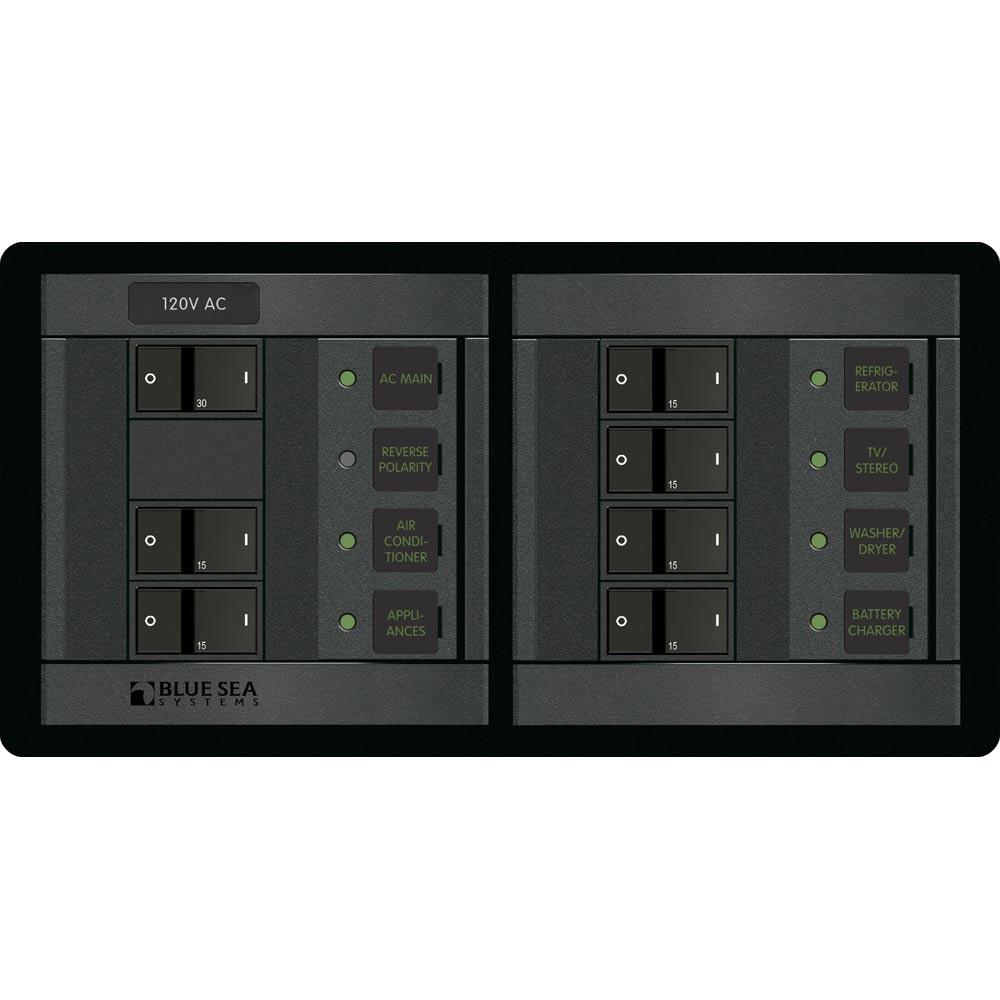BLUE SEA 1230 120V AC MAIN + 6 POSITIONS - HORIZONTAL - High quality product image showing BLUE SEA 1230 120V AC MAIN + 6 POSITIONS - HORIZONTAL details and features
