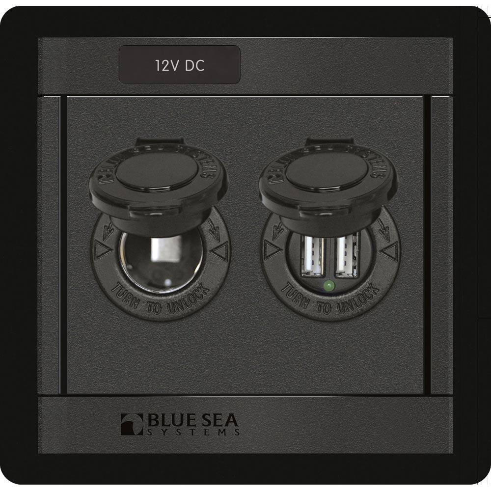 BLUE SEA 1478 360 PANEL - 12V DC SOCKET & DUAL USB CHARGER - High quality product image showing BLUE SEA 1478 360 PANEL - 12V DC SOCKET & DUAL USB CHARGER details and features