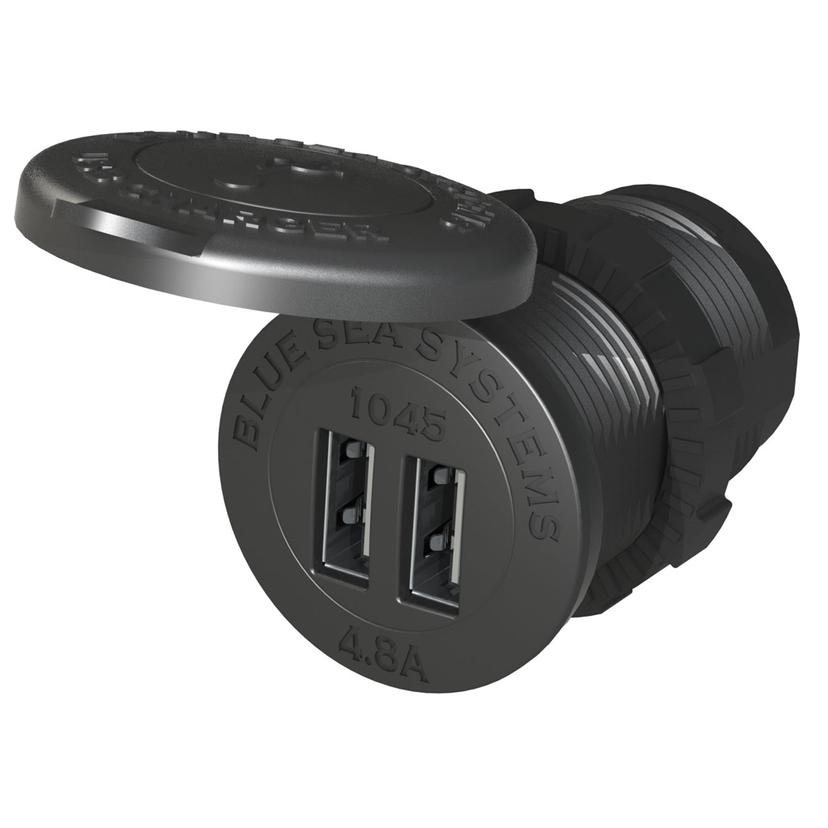 BLUE SEA 1045 12/24V DUAL USB CHARGER 1 1/8 INCH HOLE MOUNT