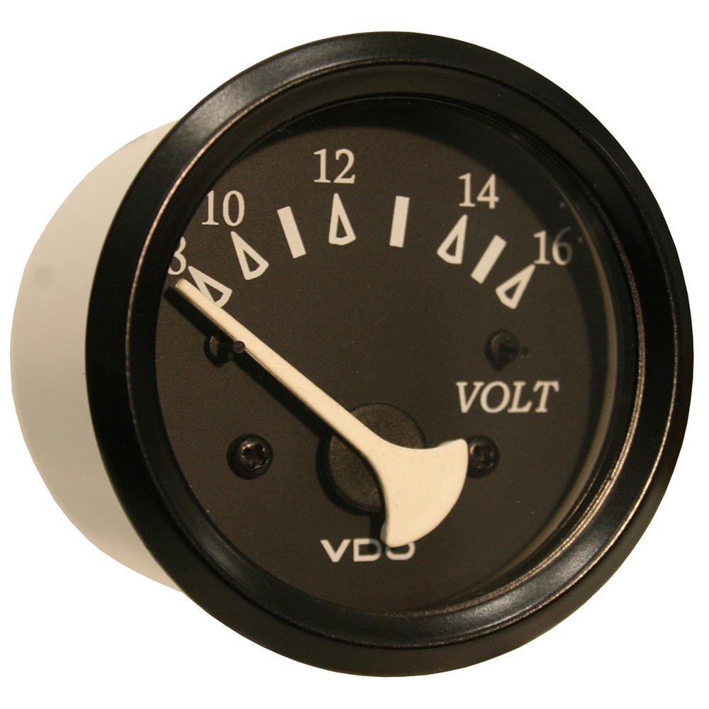 VDO 332-11805 ALLENTARE BLACK VOLTMETER - 8-16V - BLACK BEZEL - High quality product image showing VDO 332-11805 ALLENTARE BLACK VOLTMETER - 8-16V - BLACK BEZEL details and features