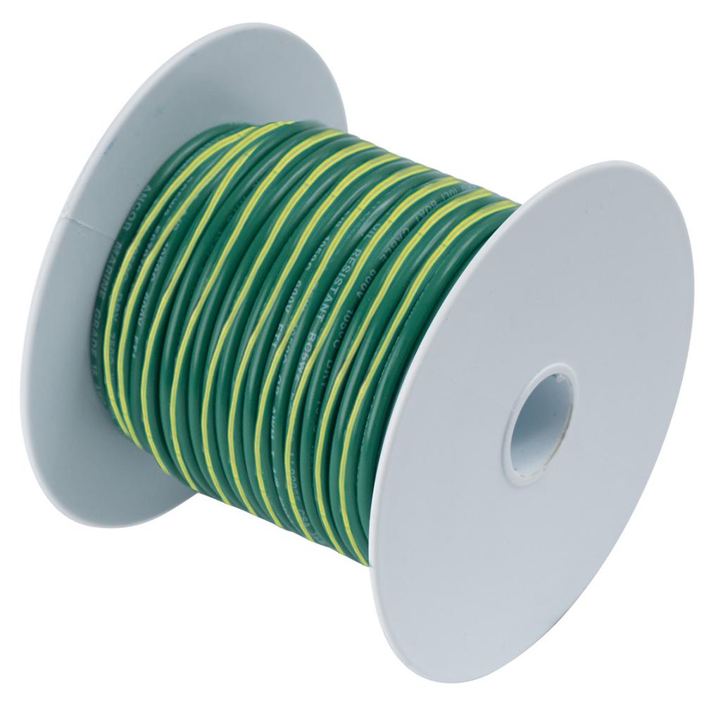 ANCOR 109302 GREEN W/YELLOW STRIPE 10 AWG TINNED COPPER WIRE - 25 - The Twister Group Tools product
