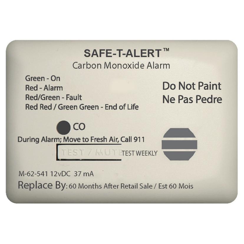 SAFE-T-ALERT 62-541-WT-MARINE 62 SERIES CARBON MONOXIDE ALARM - 12V - SURFACE MOUNT - WHITE
