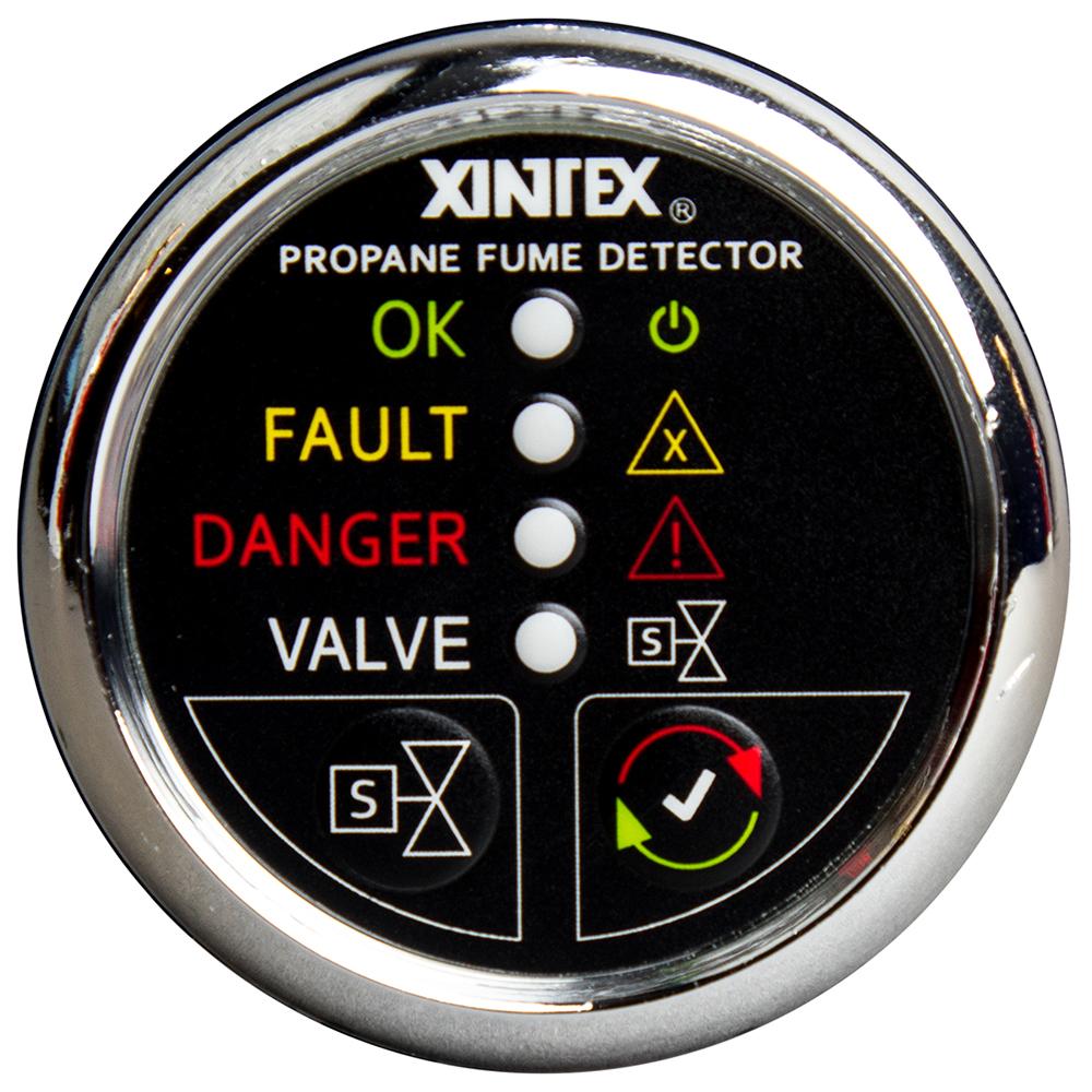 FIREBOY-XINTEX P-1CNV-R XINTEX PROPANE FUME DETECTOR WITH AUTOMATIC SHUT-OFF & PLASTIC SENSOR - NO SOLENOID VALVE - CHROME BEZEL DISPLAY - High quality product image showing FIREBOY-XINTEX P-1CNV-R XINTEX PROPANE FUME DETECTOR WITH AUTOMATIC SHUT-OFF & PLASTIC SENSOR - NO SOLENOID VALVE - CHROME BEZEL DISPLAY details and features