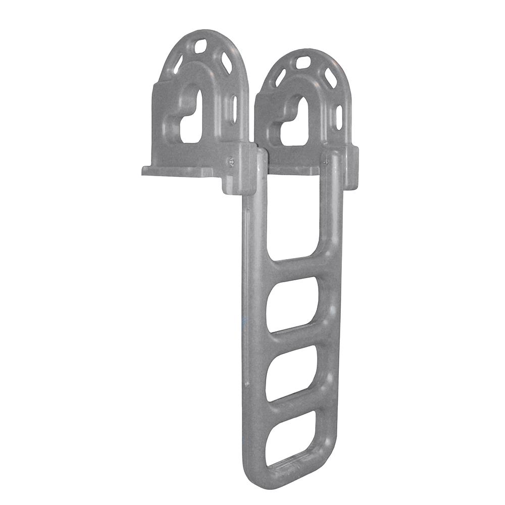 DOCK EDGE 2064-F FLIP-UP POLYETHYLENE ROTO MOLDED 4-STEP DOCK LADDER - GREY - The Twister Group Tools product