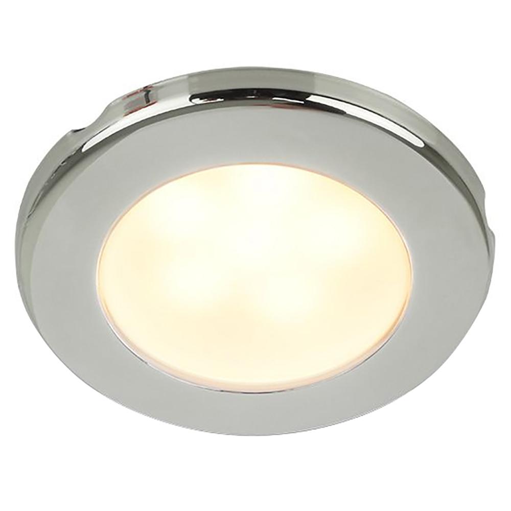 HELLA MARINE 958109021 EUROLED 75 3 INCH ROUND SCREW MOUNT DOWN LIGHT - WARM WHITE LED - STAINLESS STEEL RIM - 12V - High quality product image showing HELLA MARINE 958109021 EUROLED 75 3 INCH ROUND SCREW MOUNT DOWN LIGHT - WARM WHITE LED - STAINLESS STEEL RIM - 12V details and features