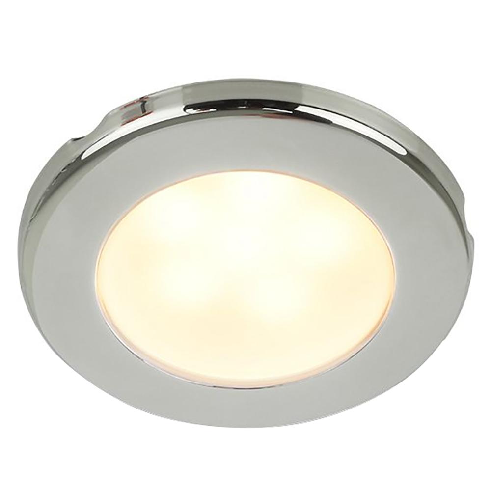 HELLA MARINE 958109121 EUROLED 75 3 INCH ROUND SCREW MOUNT DOWN LIGHT - WARM WHITE LED - STAINLESS STEEL RIM - 24V - High quality product image showing HELLA MARINE 958109121 EUROLED 75 3 INCH ROUND SCREW MOUNT DOWN LIGHT - WARM WHITE LED - STAINLESS STEEL RIM - 24V details and features