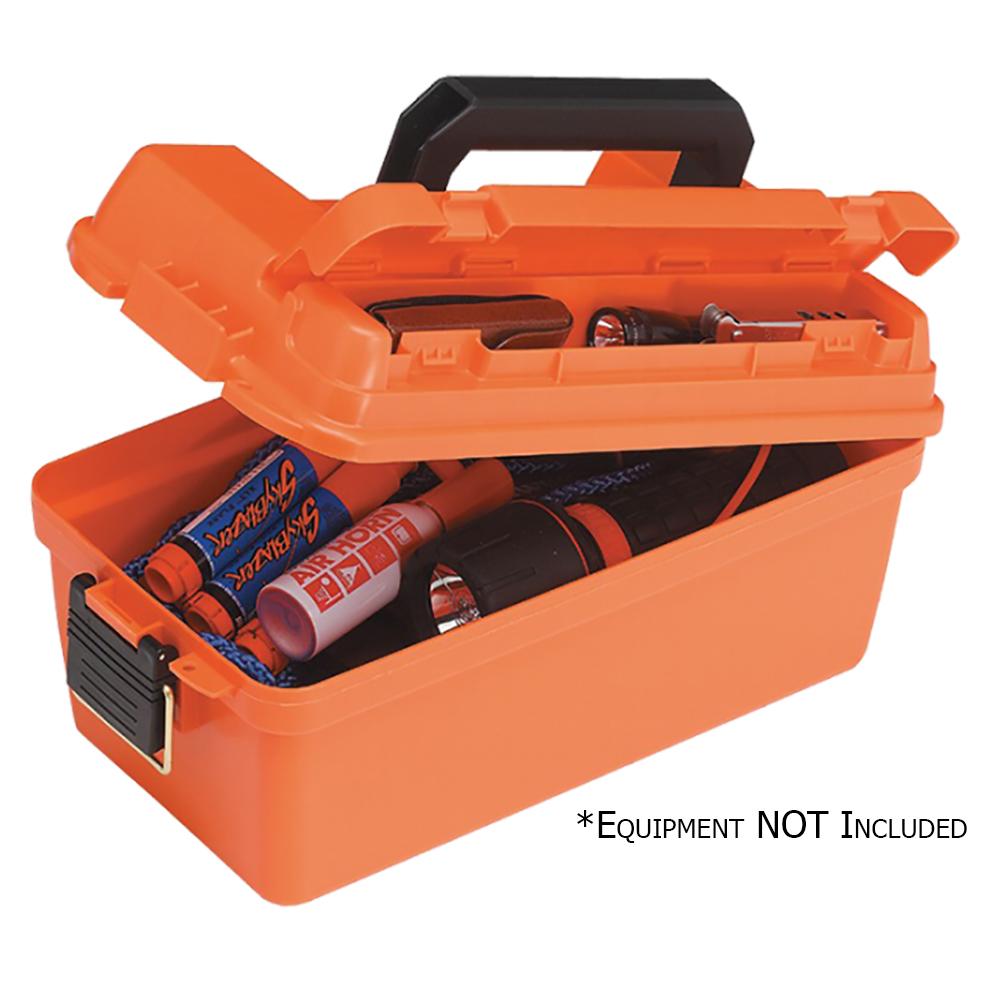 PLANO 141250 SMALL SHALLOW EMERGENCY DRY STORAGE SUPPLY BOX - ORANGE - The Twister Group Tools product