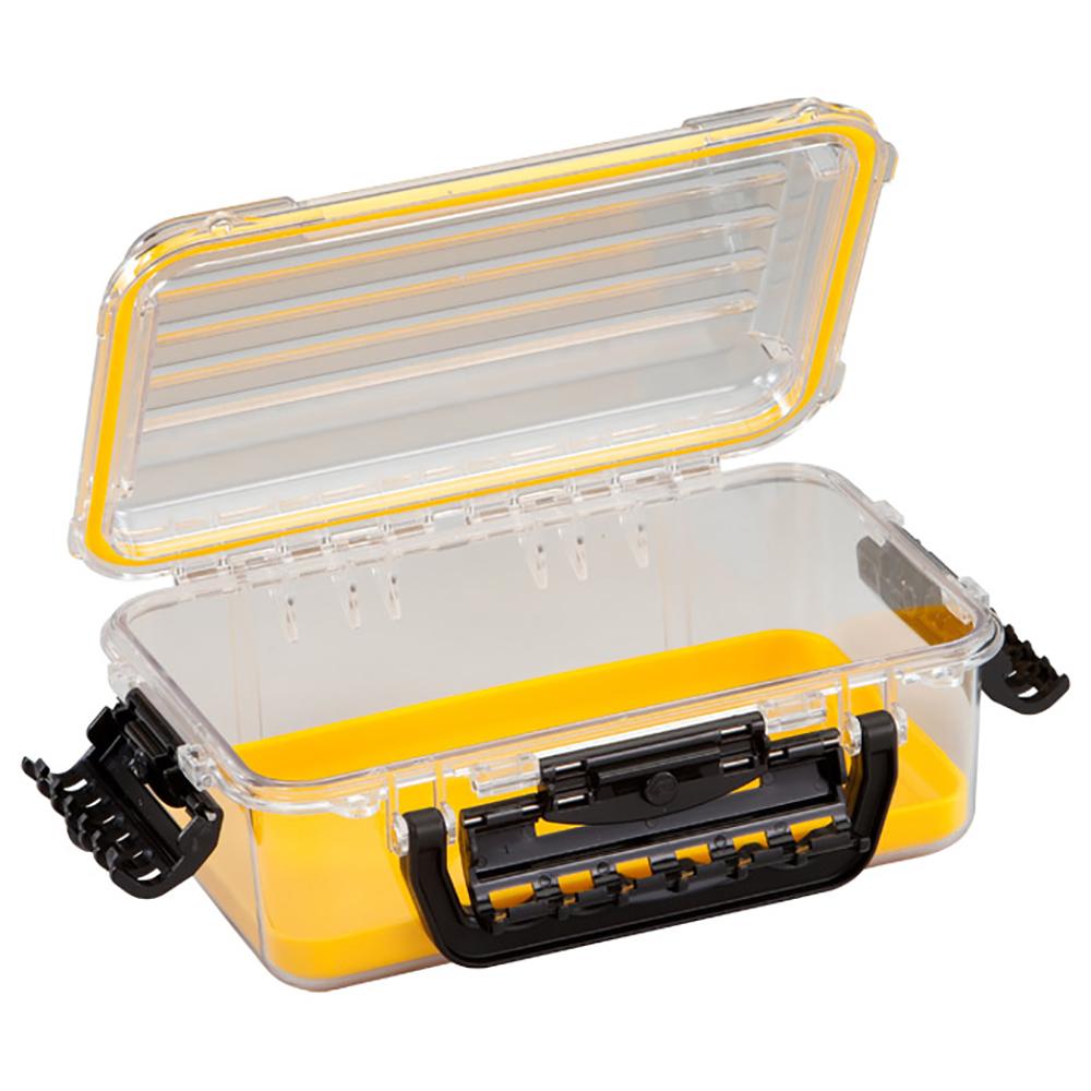 PLANO 146000 WATERPROOF POLYCARBONATE STORAGE BOX - 3600 SIZE - YELLOW/CLEAR - High quality product image showing PLANO 146000 WATERPROOF POLYCARBONATE STORAGE BOX - 3600 SIZE - YELLOW/CLEAR details and features
