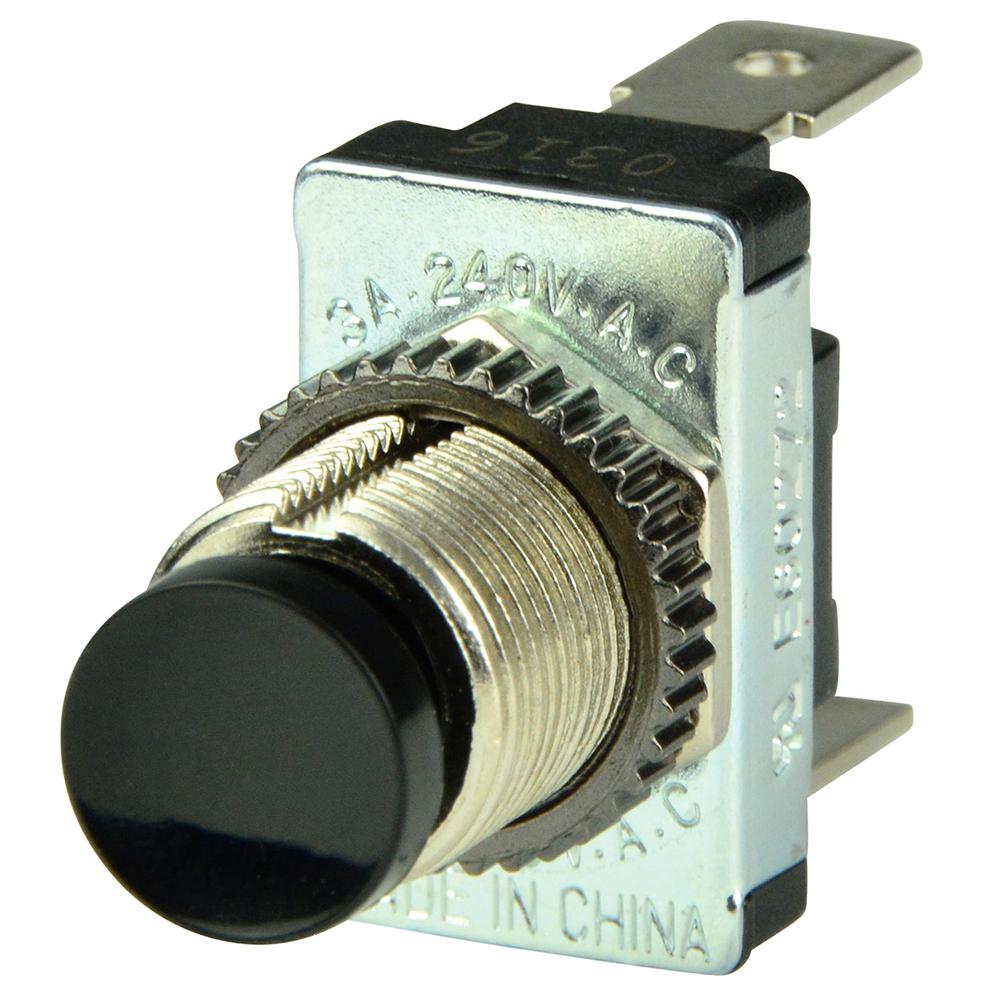 BEP 1001402 BLACK SPST MOMENTARY CONTACT SWITCH - OFF/(ON) - High quality product image showing BEP 1001402 BLACK SPST MOMENTARY CONTACT SWITCH - OFF/(ON) details and features