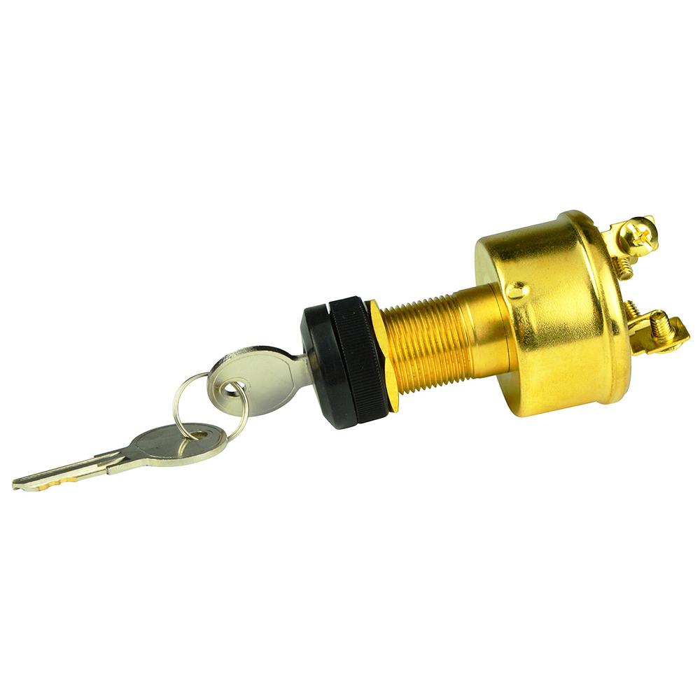 BEP 1001609 4-POSITION BRASS IGNITION SWITCH - ACCESSORY/OFF/IGNITION & ACCESSORY/START - High quality product image showing BEP 1001609 4-POSITION BRASS IGNITION SWITCH - ACCESSORY/OFF/IGNITION & ACCESSORY/START details and features