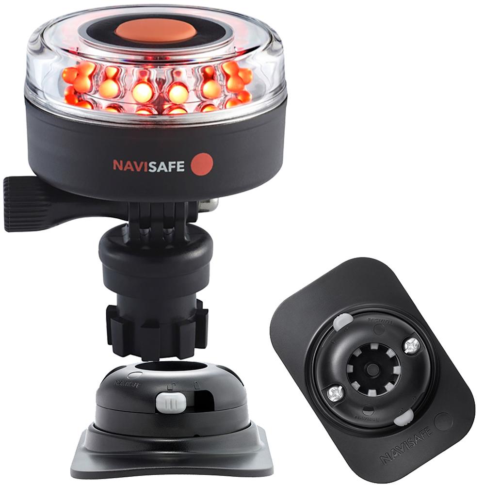 NAVISAFE 045KIT2 NAVILIGHT ALL RED 360 DEGREE 2NM WITH NAVIMOUNT BASE & RIB MOUNT - BLACK - The Twister Group Tools product