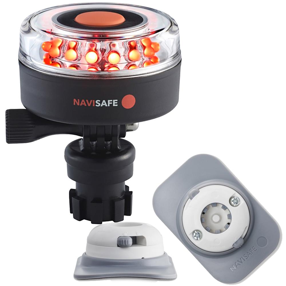 NAVISAFE 045KIT4 NAVILIGHT ALL RED 360° 2NM W/NAVIMOUNT BASE & RIB MOUNT - WHITE - The Twister Group Tools product