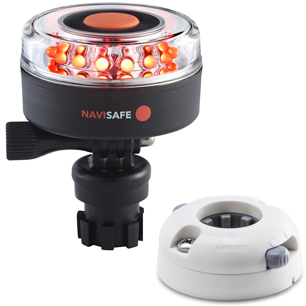 NAVISAFE 045KIT5 NAVILIGHT ALL RED 360 DEGREE 2NM WITH NAVIMOUNT BASE & HORIZONTAL MOUNT - WHITE - High quality product image showing NAVISAFE 045KIT5 NAVILIGHT ALL RED 360 DEGREE 2NM WITH NAVIMOUNT BASE & HORIZONTAL MOUNT - WHITE details and features