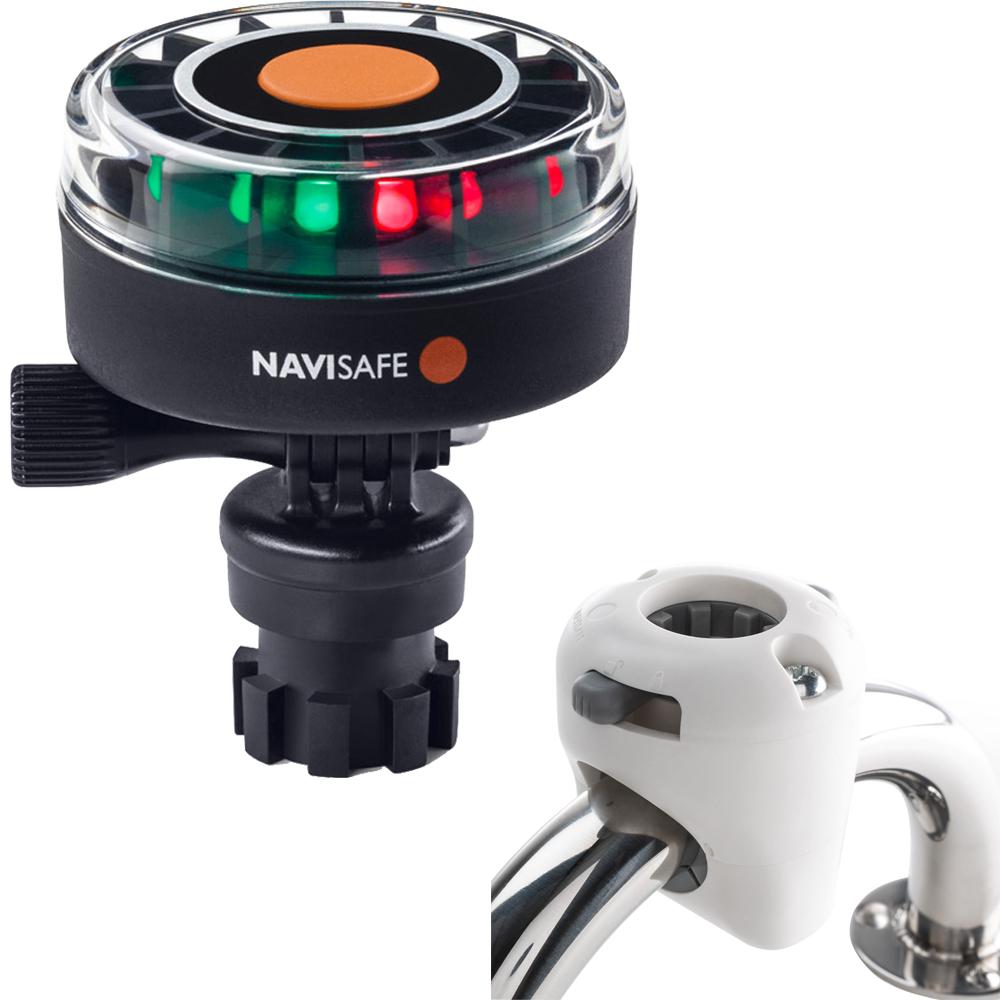 NAVISAFE 340KIT3 NAVILIGHT 2NM TRICOLOR WITH NAVIMOUNT BASE & RAIL MOUNT - WHITE - High quality product image showing NAVISAFE 340KIT3 NAVILIGHT 2NM TRICOLOR WITH NAVIMOUNT BASE & RAIL MOUNT - WHITE details and features