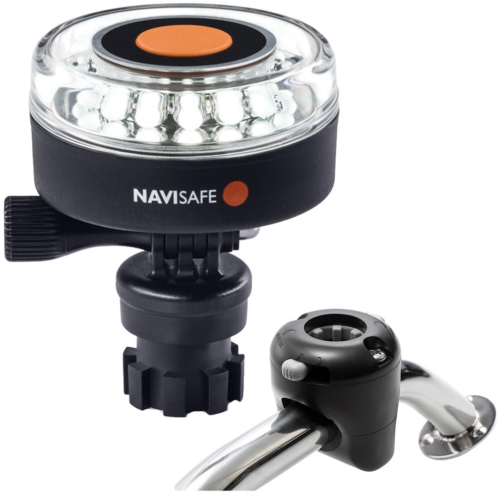 NAVISAFE 040KIT NAVILIGHT 360 DEGREE 2NM WHITE WITH NAVIMOUNT BASE & RAIL MOUNT - BLACK - The Twister Group Tools product