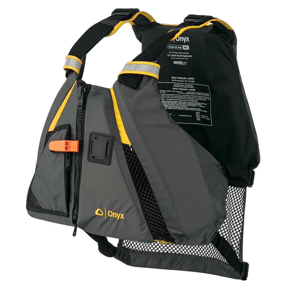 ONYX 122200-300-040-18 MOVEMENT DYNAMIC PADDLE SPORTS VEST - YELLOW/GREY - MEDIUM/LARGE - High quality product image showing ONYX 122200-300-040-18 MOVEMENT DYNAMIC PADDLE SPORTS VEST - YELLOW/GREY - MEDIUM/LARGE details and features