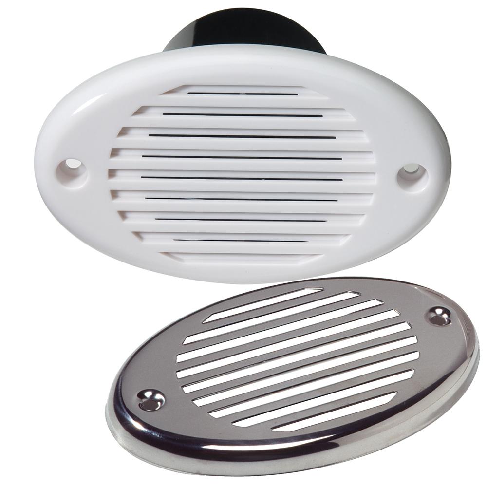 INNOVATIVE LIGHTING 540-0101-7 MARINE HIDDEN HORN - WHITE WITH STAINLESS STEEL OVERLAY - High quality product image showing INNOVATIVE LIGHTING 540-0101-7 MARINE HIDDEN HORN - WHITE WITH STAINLESS STEEL OVERLAY details and features