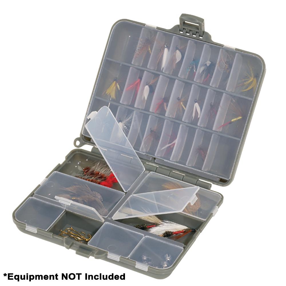PLANO 107000 COMPACT SIDE-BY-SIDE TACKLE ORGANIZER - GREY/CLEAR - High quality product image showing PLANO 107000 COMPACT SIDE-BY-SIDE TACKLE ORGANIZER - GREY/CLEAR details and features