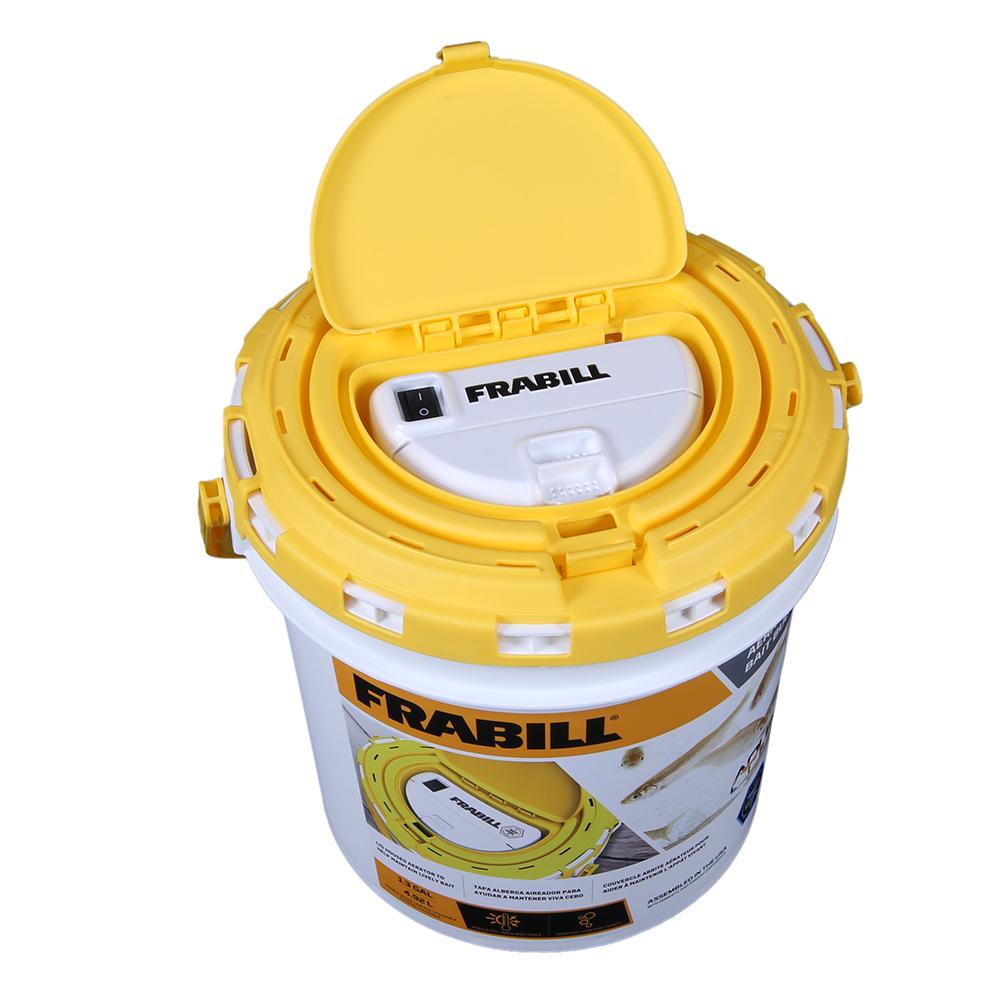 FRABILL 4825 DUAL FISH BAIT BUCKET WITH AERATOR BUILT-IN - High quality product image showing FRABILL 4825 DUAL FISH BAIT BUCKET WITH AERATOR BUILT-IN details and features