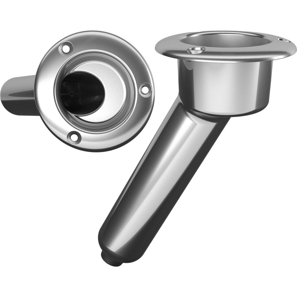 MATE SERIES C1030D STAINLESS STEEL 30° ROD & CUP HOLDER - DRAIN - ROUND TOP - High quality product image showing MATE SERIES C1030D STAINLESS STEEL 30° ROD & CUP HOLDER - DRAIN - ROUND TOP details and features
