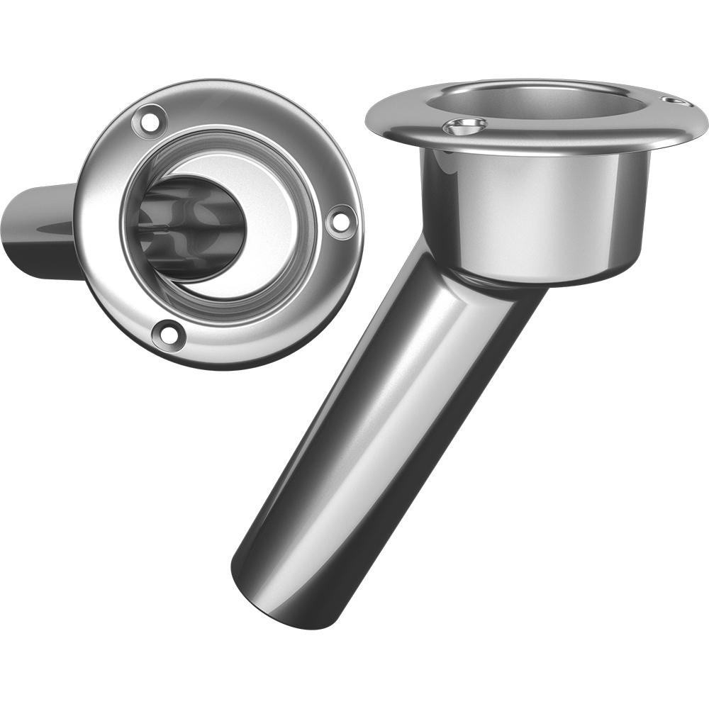 MATE SERIES C1030ND STAINLESS STEEL 30° ROD & CUP HOLDER - OPEN - ROUND TOP - High quality product image showing MATE SERIES C1030ND STAINLESS STEEL 30° ROD & CUP HOLDER - OPEN - ROUND TOP details and features