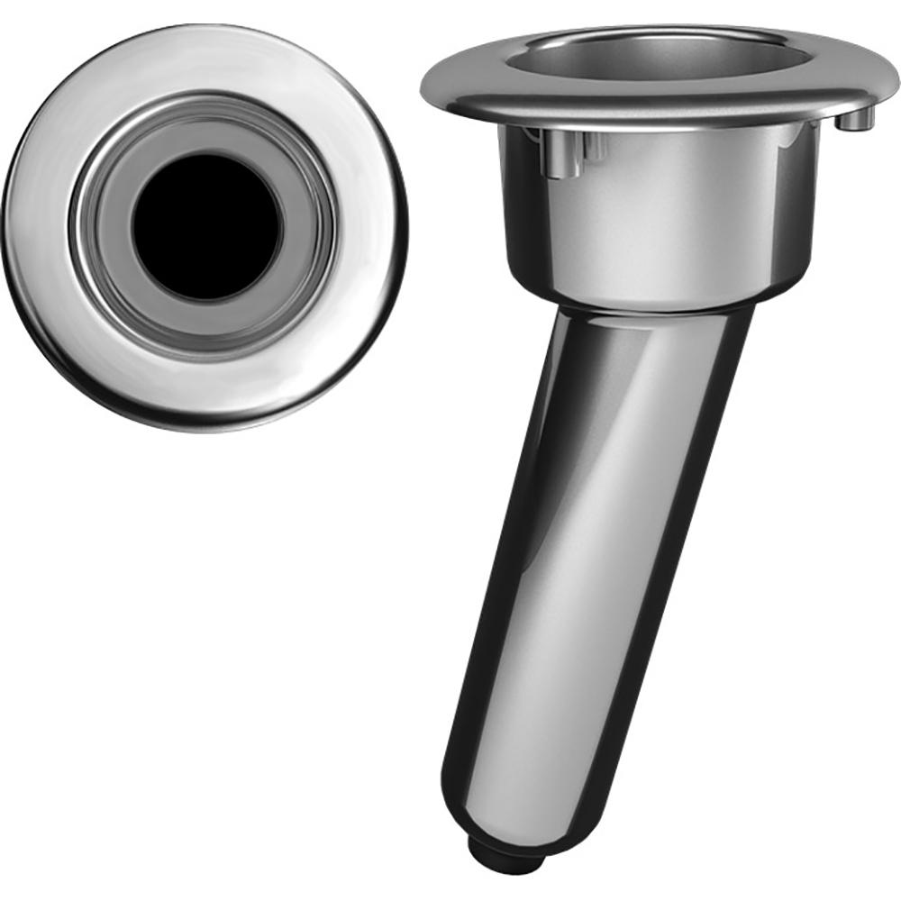 MATE SERIES C1015DS ELITE SCREWLESS STAINLESS STEEL 15° ROD & CUP HOLDER - DRAIN - ROUND TOP - High quality product image showing MATE SERIES C1015DS ELITE SCREWLESS STAINLESS STEEL 15° ROD & CUP HOLDER - DRAIN - ROUND TOP details and features
