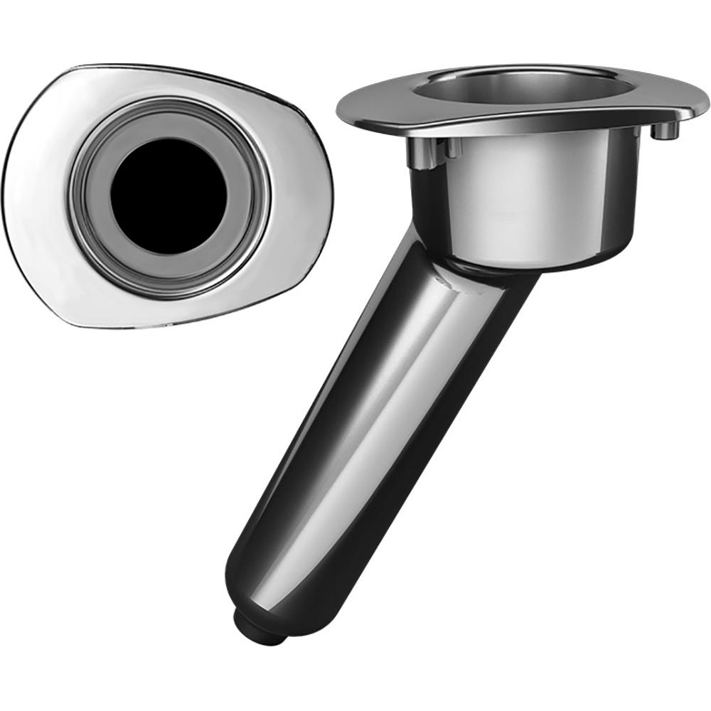 MATE SERIES C2030DS ELITE SCREWLESS STAINLESS STEEL 30° ROD & CUP HOLDER - DRAIN - OVAL TOP - High quality product image showing MATE SERIES C2030DS ELITE SCREWLESS STAINLESS STEEL 30° ROD & CUP HOLDER - DRAIN - OVAL TOP details and features