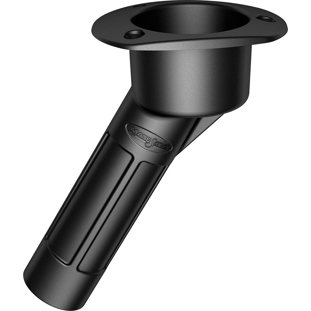 MATE SERIES P2030B PLASTIC 30° ROD & CUP HOLDER - OPEN - OVAL TOP - BLACK - High quality product image showing MATE SERIES P2030B PLASTIC 30° ROD & CUP HOLDER - OPEN - OVAL TOP - BLACK details and features