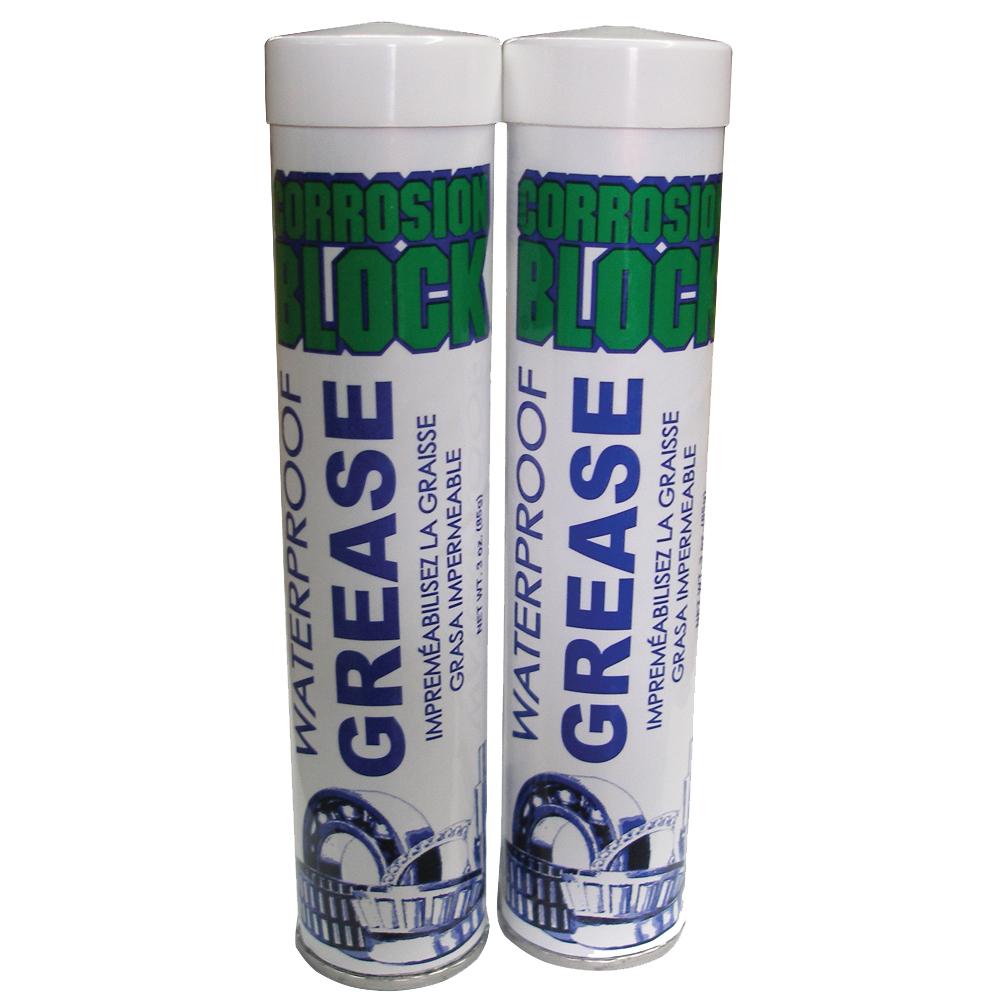 CORROSION BLOCK 25003 HIGH PERFORMANCE WATERPROOF GREASE - (2) 3OZ CARTRIDGES - NON-HAZMAT, NON-FLAMMABLE & NON-TOXIC - High quality product image showing CORROSION BLOCK 25003 HIGH PERFORMANCE WATERPROOF GREASE - (2) 3OZ CARTRIDGES - NON-HAZMAT, NON-FLAMMABLE & NON-TOXIC details and features