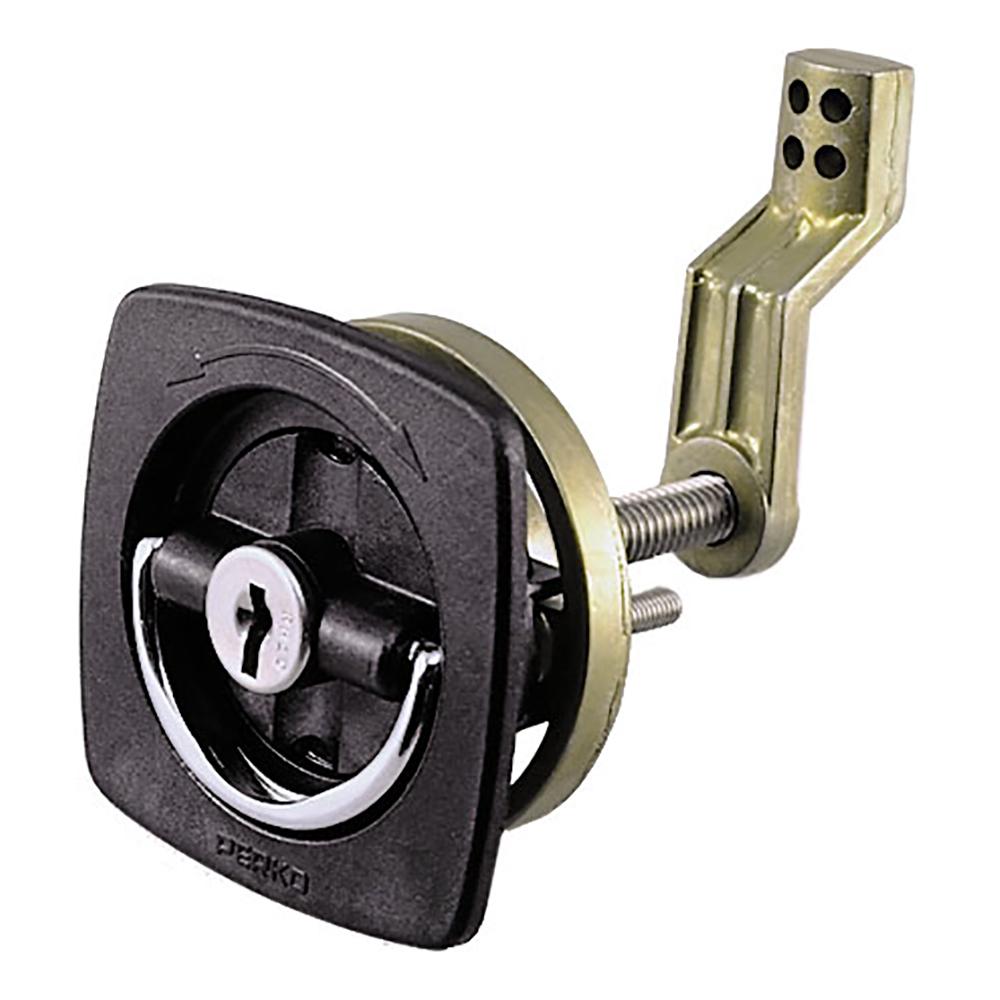 PERKO 0931DP1BLK BLACK FLUSH LOCK - 2.5 INCH X 2.5 INCH W/OFFSET CAM BAR & FLEXIBLE POLYMER STRIKE - The Twister Group Tools product