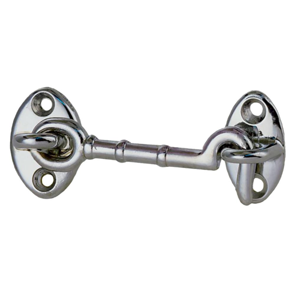 PERKO 0956DP4CHR CHROME PLATED BRONZE CABIN DOOR HOOK - 3 INCH - High quality product image showing PERKO 0956DP4CHR CHROME PLATED BRONZE CABIN DOOR HOOK - 3 INCH details and features