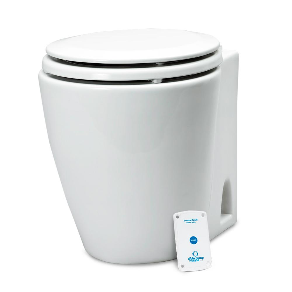 ALBIN 07-02-043 DESIGN MARINE TOILET STANDARD ELECTRIC - 12V - High quality product image showing ALBIN 07-02-043 DESIGN MARINE TOILET STANDARD ELECTRIC - 12V details and features