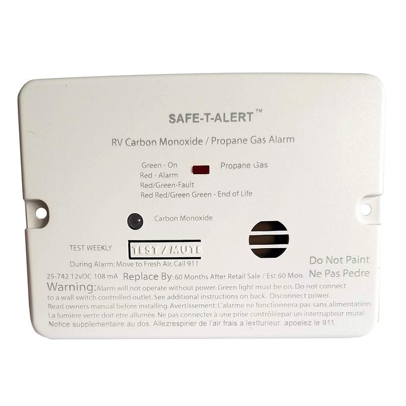 SAFE-T-ALERT 25-742-WHT COMBO CARBON MONOXIDE PROPANE ALARM - SURFACE MOUNT - MINI - WHITE