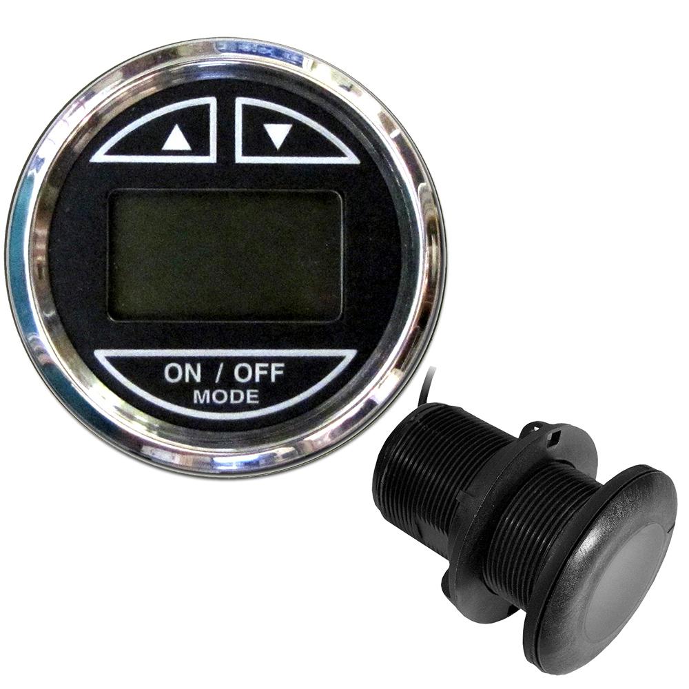 FARIA 13795 2 INCH DEPTH SOUNDER W/THRU-HULL TRANSDUCER - CHESAPEAKE BLACK - STAINLESS STEEL BEZEL - High quality product image showing FARIA 13795 2 INCH DEPTH SOUNDER W/THRU-HULL TRANSDUCER - CHESAPEAKE BLACK - STAINLESS STEEL BEZEL details and features