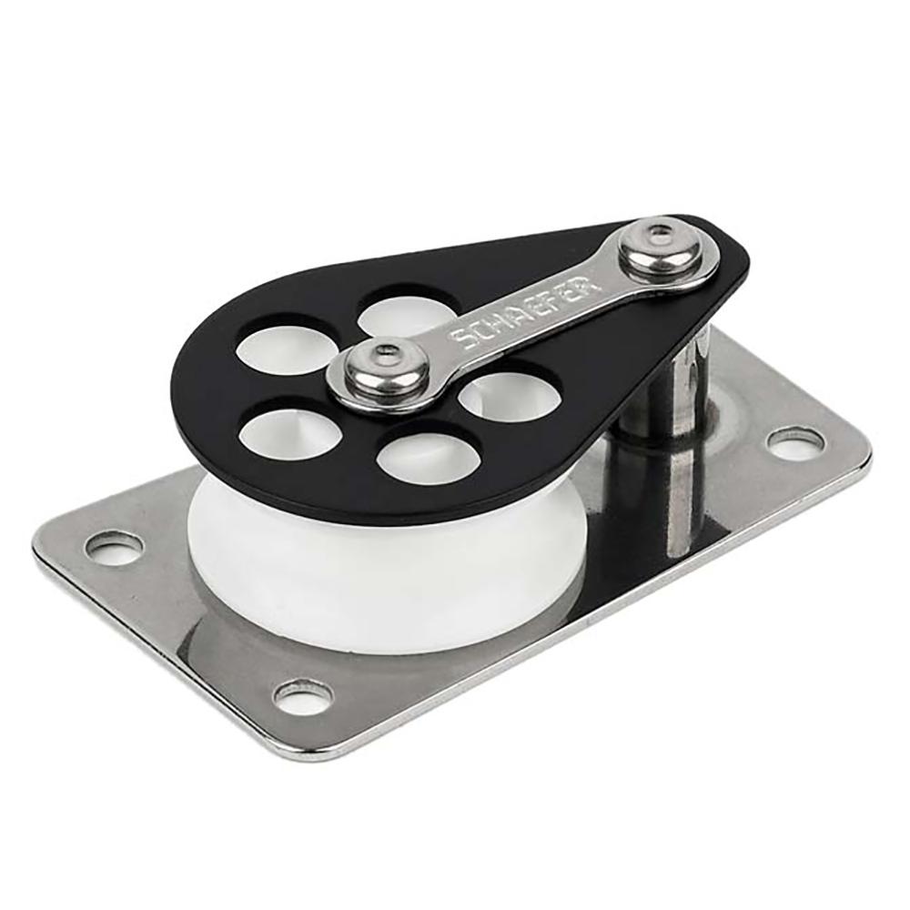 SCHAEFER 303-09 SERIES 3 FLAT BASE/ALUM CHEEK/DELRIN SHEAVE - High quality product image showing SCHAEFER 303-09 SERIES 3 FLAT BASE/ALUM CHEEK/DELRIN SHEAVE details and features