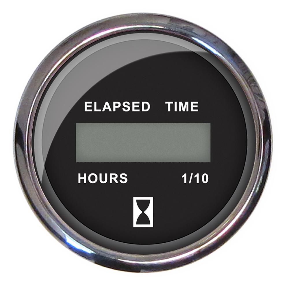 FARIA 13715 2 INCH HOURMETER 10,000 HOURS DIGITAL, 12-32VDC - CHESAPEAKE BLACK W/STAINLESS STEEL BEZEL - High quality product image showing FARIA 13715 2 INCH HOURMETER 10,000 HOURS DIGITAL, 12-32VDC - CHESAPEAKE BLACK W/STAINLESS STEEL BEZEL details and features