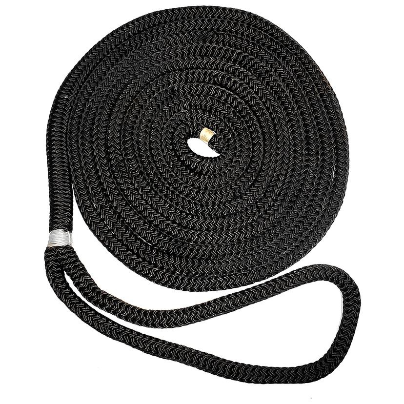 NEW ENGLAND ROPES C5054-24-00035 3/4 INCH X 35FT NYLON DOUBLE BRAID DOCK LINE - BLACK