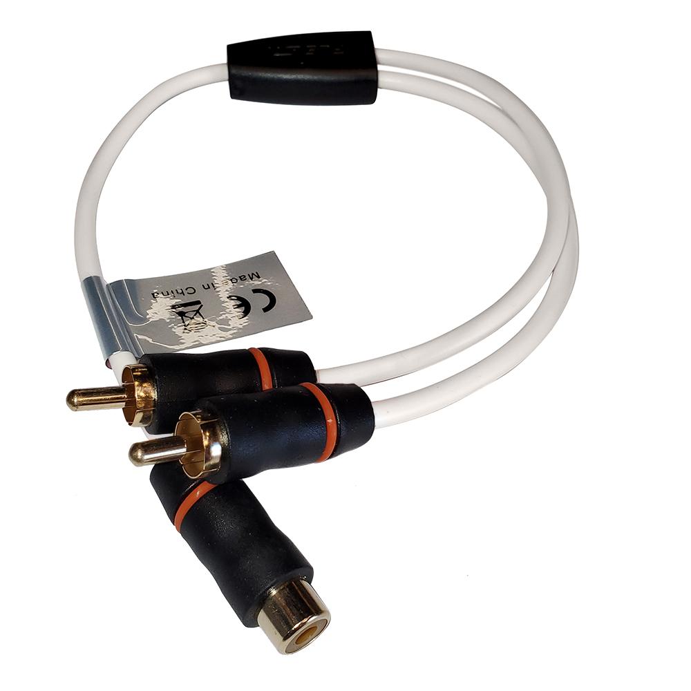 FUSION 010-12895-00 EL-RCAYM RCA STANDARD SPLITTER 1 FEMALE TO 2 MALE - High quality product image showing FUSION 010-12895-00 EL-RCAYM RCA STANDARD SPLITTER 1 FEMALE TO 2 MALE details and features