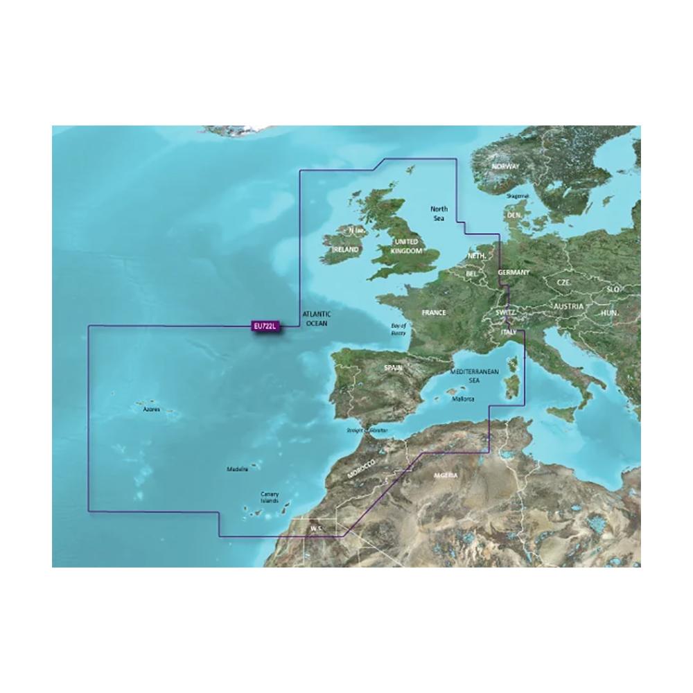 GARMIN 010-C1156-00 VEU722L EUROPE ATLANTIC COAST BLUECHART G3 VISION - High quality product image showing GARMIN 010-C1156-00 VEU722L EUROPE ATLANTIC COAST BLUECHART G3 VISION details and features