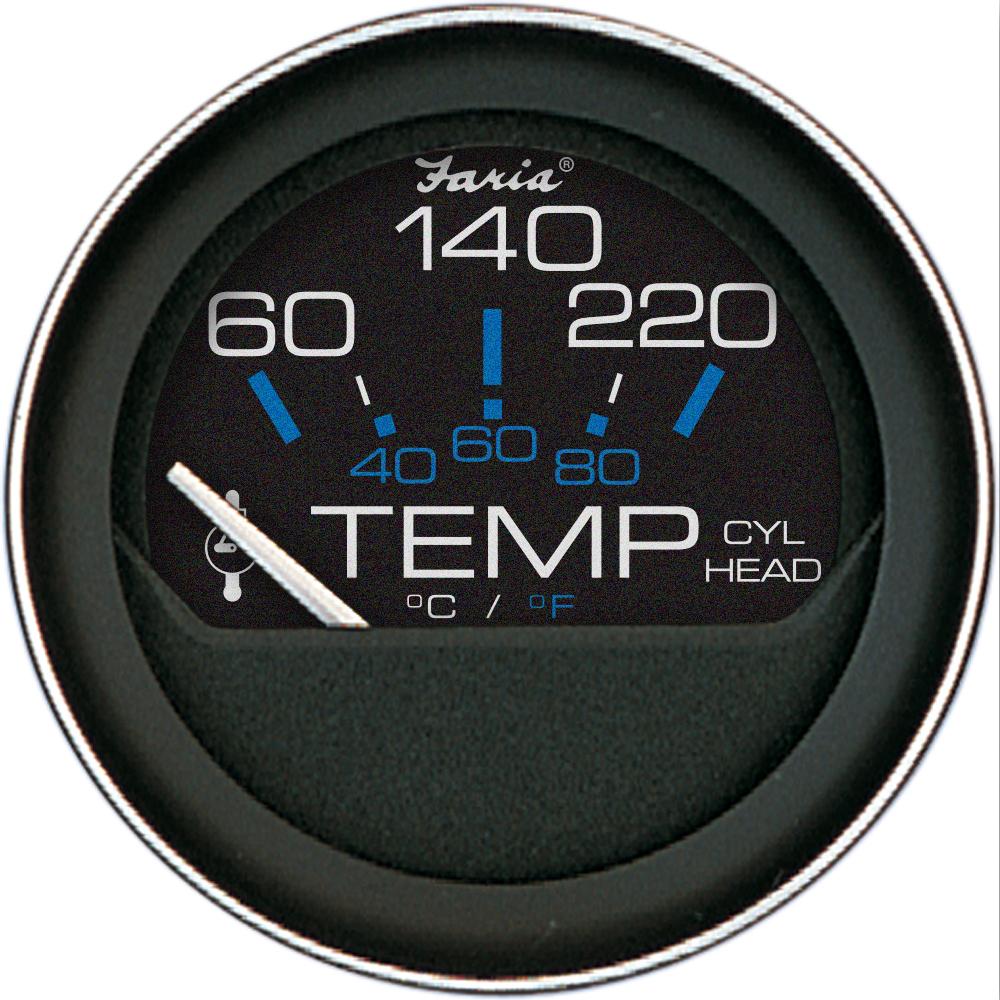 FARIA 13009 CORAL 2 INCH CYLINDER HEAD TEMPERATURE GAUGE (60-120°F) W/SENDER - The Twister Group Tools product